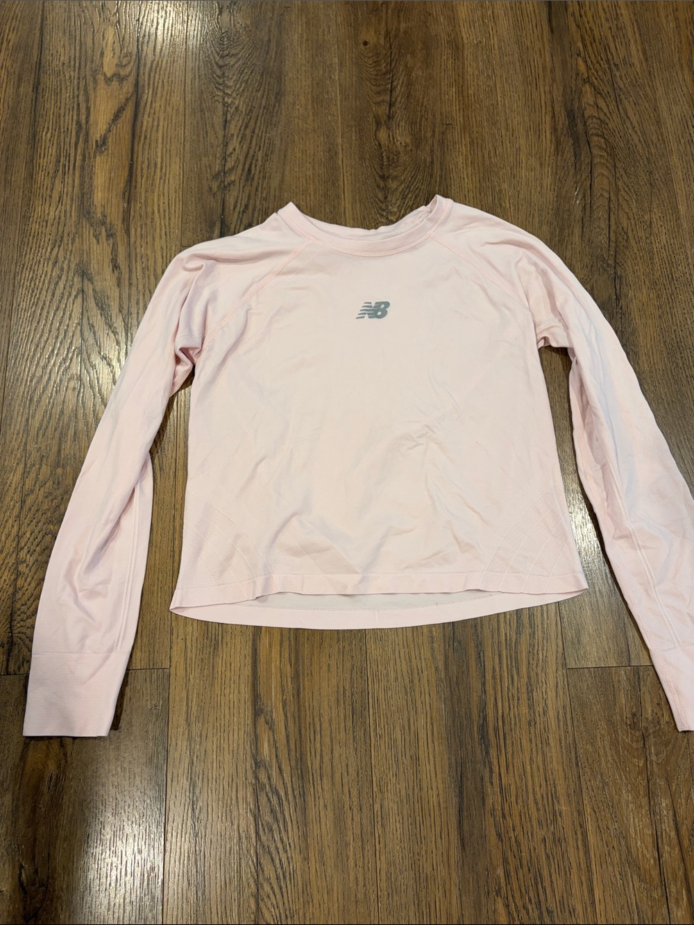 New Balance Pale Pink Long-Sleeve Athletic Tee